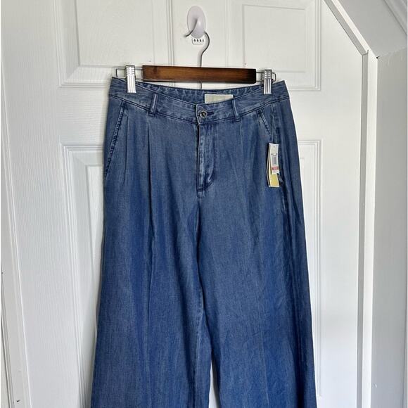 MICHAEL Michael Kors Chambray Wide Leg Pants new size 2 Flowy for Summer - Picture 6 of 16